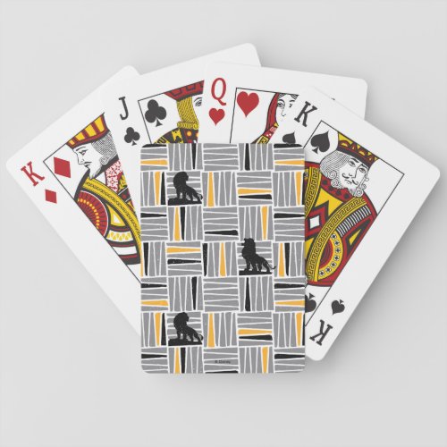 Lion King  Simba Gray  Gold Hatched Pattern Poker Cards