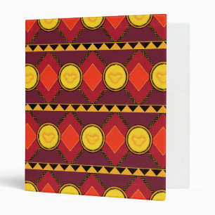 Lion King   Simba Icon African Style Pattern 3 Ring Binder