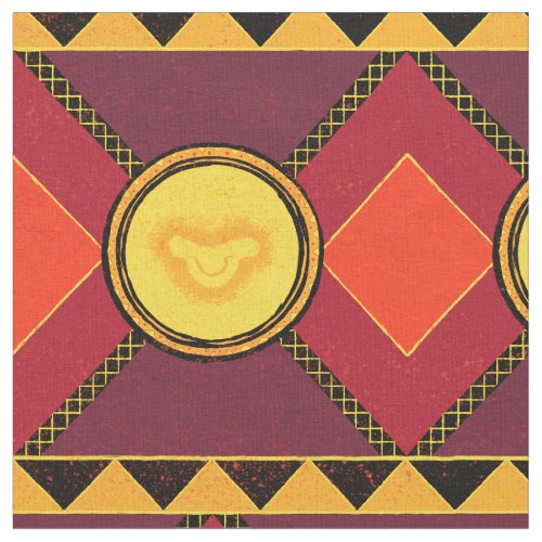 Lion King  Simba Icon African Style Pattern Fabric