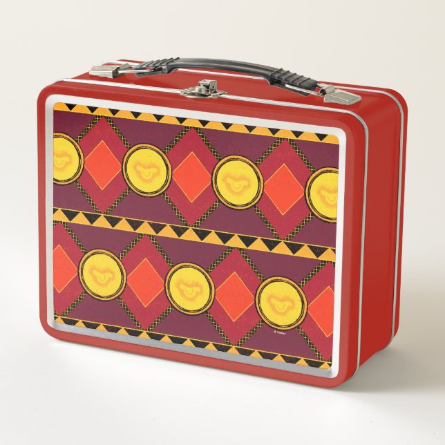 Lion King | Simba Icon African Style Pattern Metal Lunch Box (Front)