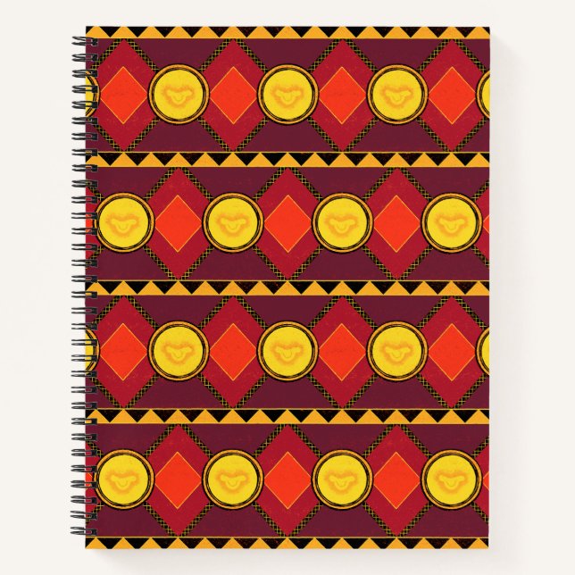 Lion King | Simba Icon African Style Pattern Notebook (Front)