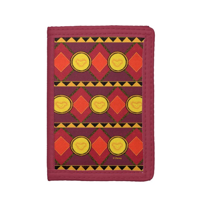 Lion King | Simba Icon African Style Pattern Trifold Wallet (Front Vertical)