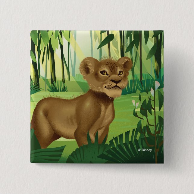 Lion King | Simba In The Jungle Button (Front)