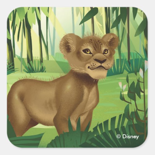 Lion King  Simba In The Jungle Square Sticker