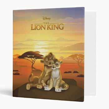 Lion King | Simba & Nala At Sunset 3 Ring Binder by lionking at Zazzle