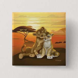 Lion King   Simba & Nala At Sunset Button