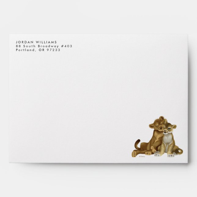Lion King | Simba & Nala At Sunset Envelope (Front)