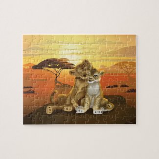 Lion King | Simba & Nala At Sunset Jigsaw Puzzle