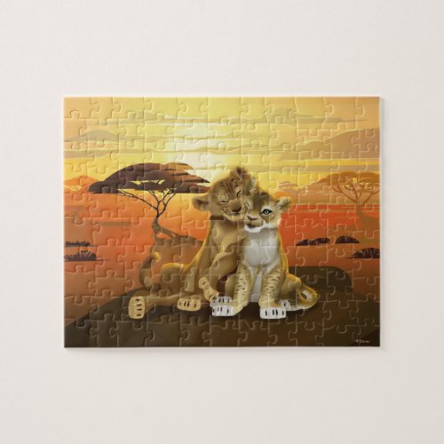 Lion King  Simba  Nala At Sunset Jigsaw Puzzle