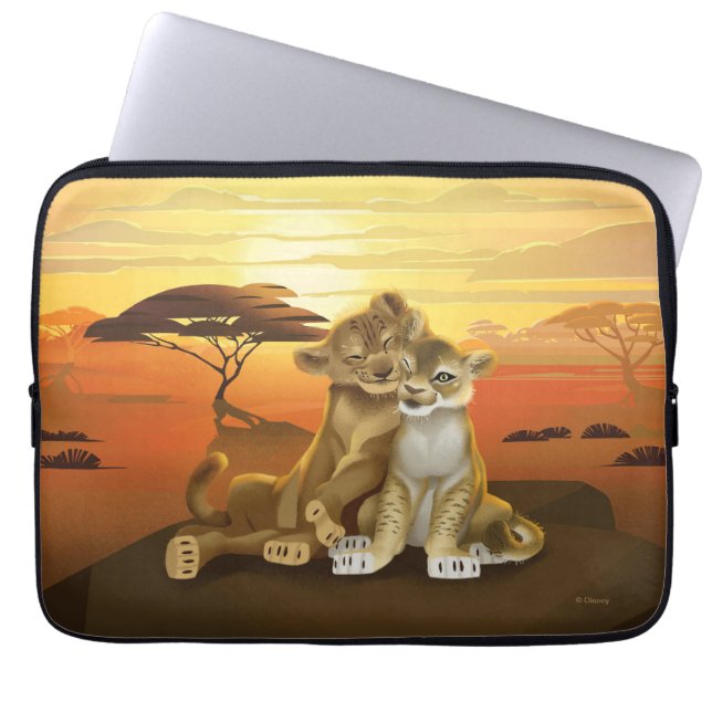 Lion King | Simba & Nala At Sunset Laptop Sleeve (Front)