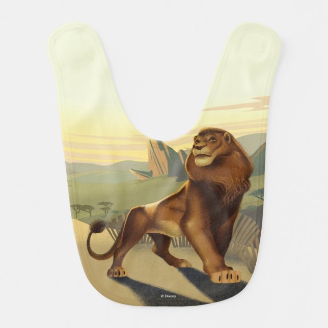 Lion King | Simba On Pride Lands Baby Bib (Front)