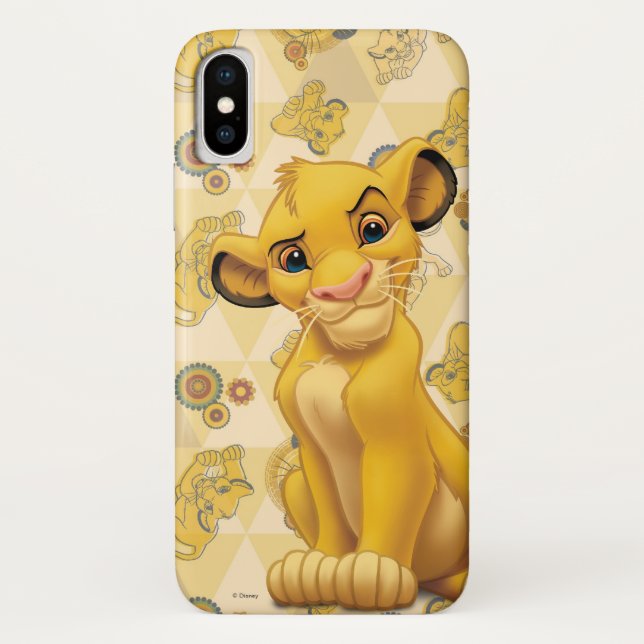 Lion King | Simba on Triangle Pattern Case-Mate iPhone Case (Back)