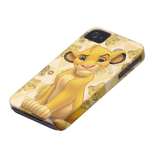 Lion King | Simba on Triangle Pattern Case-Mate iPhone Case (Bottom)