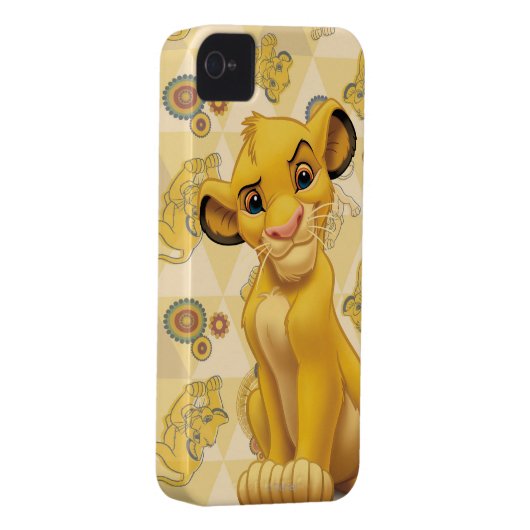 Lion King | Simba on Triangle Pattern Case-Mate iPhone Case (Back/Right)