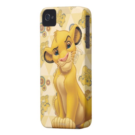 Lion King | Simba on Triangle Pattern Case-Mate iPhone Case (Back Left)