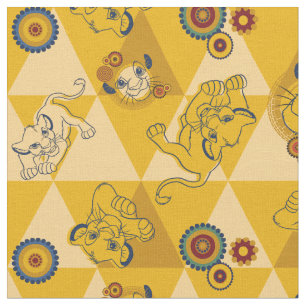 Lion King   Simba on Triangle Pattern Fabric