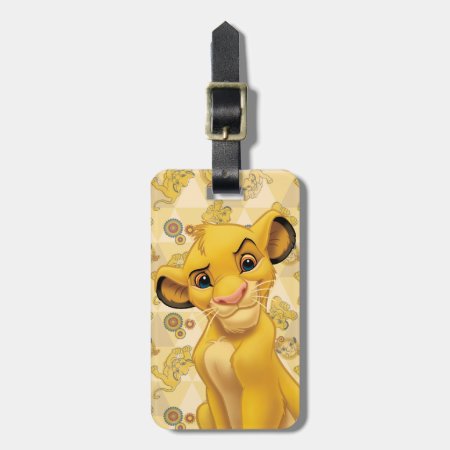 Lion King | Simba On Triangle Pattern Luggage Tag
