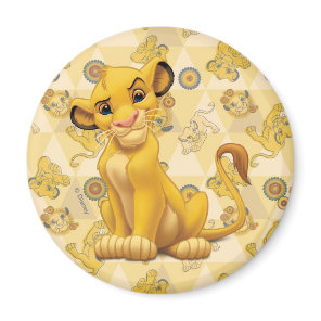 Lion King | Simba on Triangle Pattern Magnet