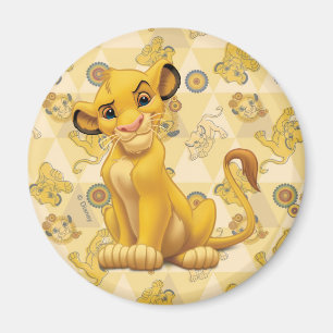 Lion King Simba on Triangle Pattern Magnet