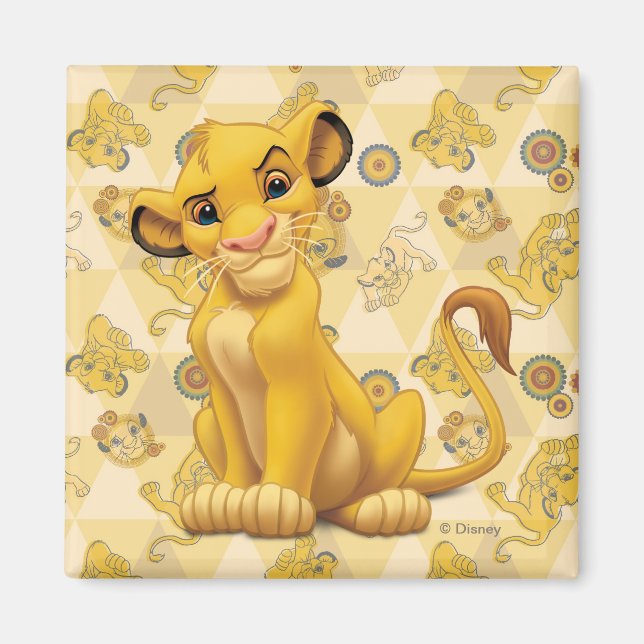 Lion King | Simba on Triangle Pattern Magnet (Front)