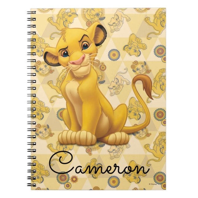 Lion King | Simba on Triangle Pattern Notebook (Front)
