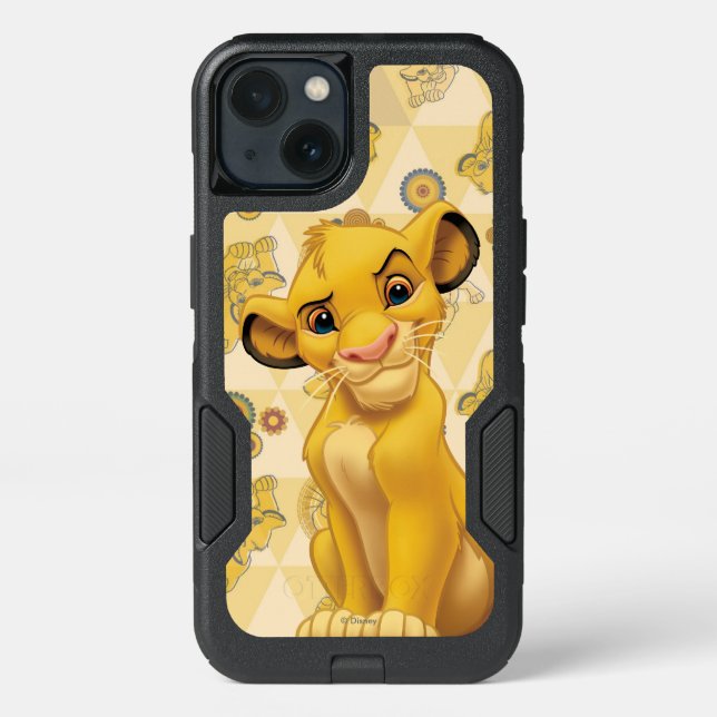 Lion King | Simba on Triangle Pattern Otterbox iPhone Case (Back)