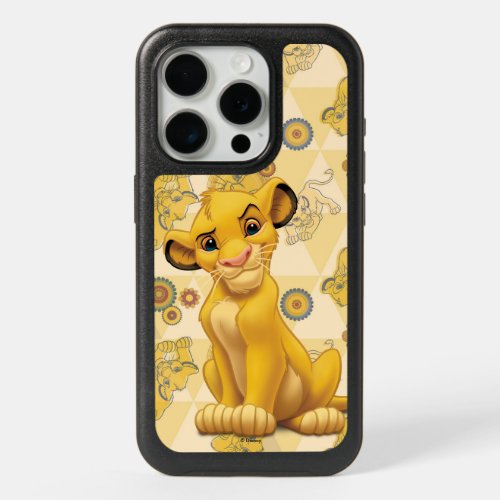 Lion King  Simba on Triangle Pattern iPhone 15 Pro Case