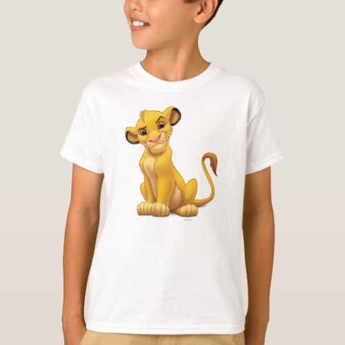 Lion King  Simba on Triangle Pattern T_Shirt