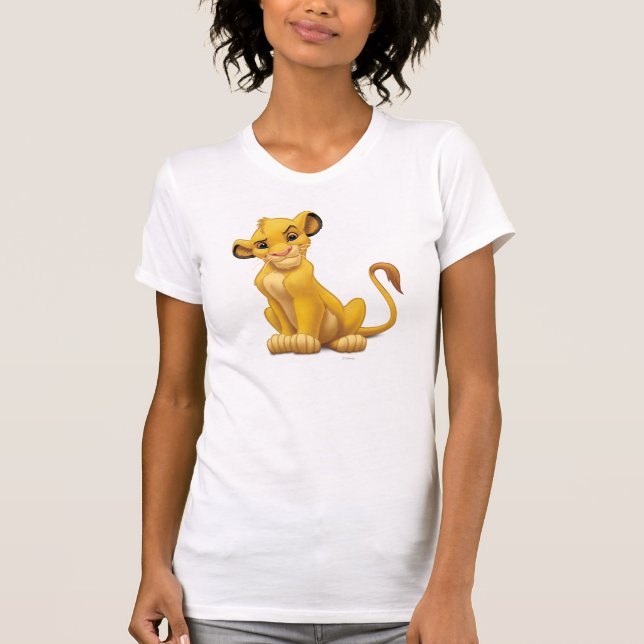 Lion King | Simba on Triangle Pattern T-Shirt (Front)