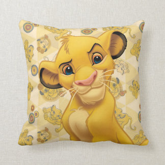 Lion King | Simba on Triangle Pattern Throw Pillow