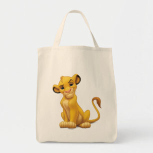 Lion King Simba on Triangle Pattern Tote Bag