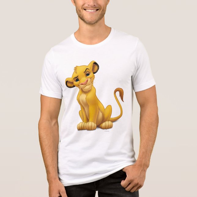 Lion King | Simba on Triangle Pattern Tri-Blend Shirt (Front)