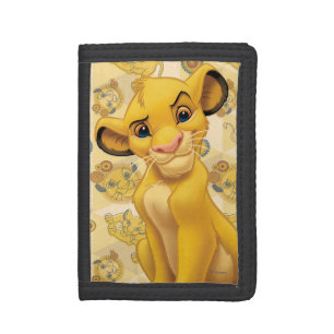 Lion King Simba on Triangle Pattern Tri-fold Wallet