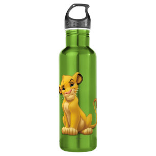 Lion King Simba on Triangle Pattern Water Bottle