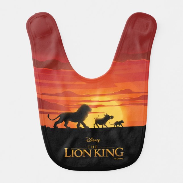 Lion King | Simba, Pumbaa, & Timon Silhouette Baby Bib (Front)