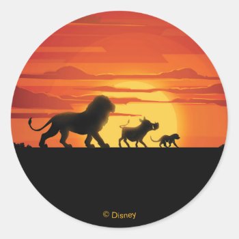 Lion King | Simba  Pumbaa  & Timon Silhouette Classic Round Sticker by lionking at Zazzle