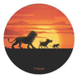Lion King | Simba, Pumbaa, & Timon Silhouette Classic Round Sticker