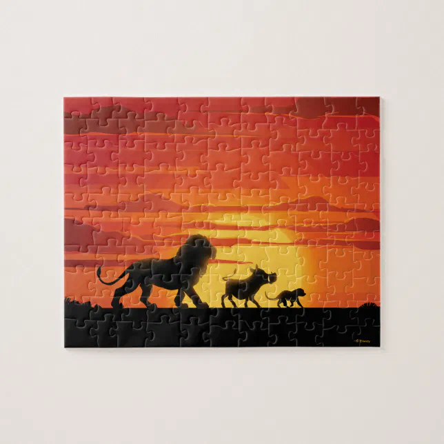 Lion King | Simba, Pumbaa, & Timon Silhouette Jigsaw Puzzle | Zazzle