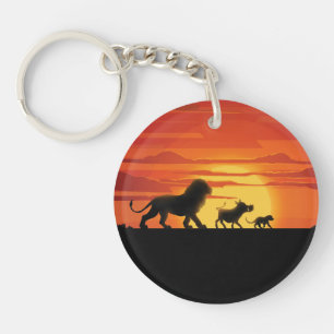 Lion King Simba, Pumbaa, & Timon Silhouette Keychain