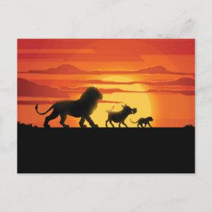 Lion King Simba, Pumbaa, & Timon Silhouette Postcard