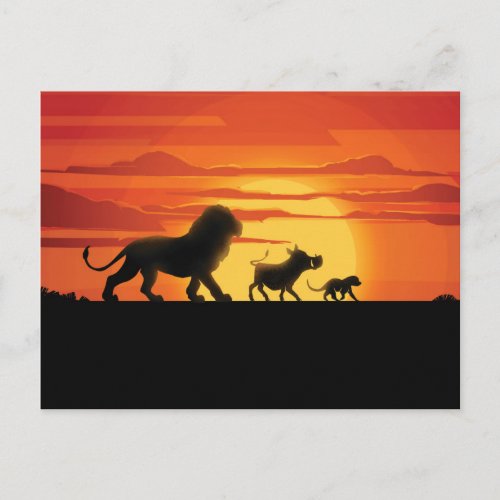 Lion King  Simba Pumbaa  Timon Silhouette Postcard