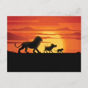Lion King   Simba, Pumbaa, & Timon Silhouette Postcard