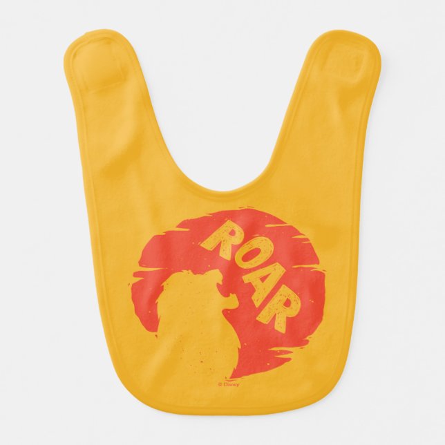 Lion King | Simba "Roar" Silhouette Baby Bib (Front)
