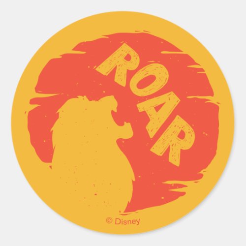 Lion King  Simba Roar Silhouette Classic Round Sticker