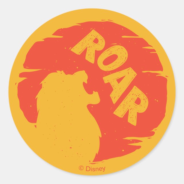 Lion King | Simba "Roar" Silhouette Classic Round Sticker (Front)