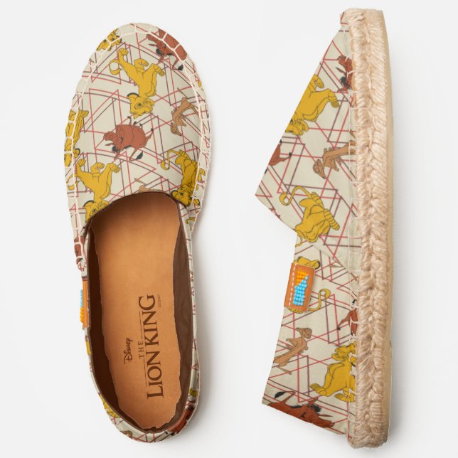 Lion King | Simba, Timon, Pumbaa Geometric Pattern Espadrilles (Side)