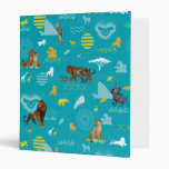 Lion King | Teal Characters &amp; Icons Pattern 3 Ring Binder