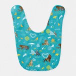 Lion King | Teal Characters &amp; Icons Pattern Baby Bib