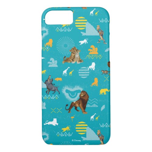 Lion King  Teal Characters  Icons Pattern iPhone 87 Case