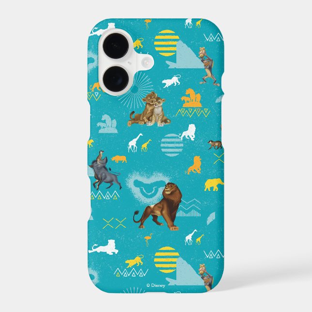 Lion King | Teal Characters & Icons Pattern Iphone Case (Back)